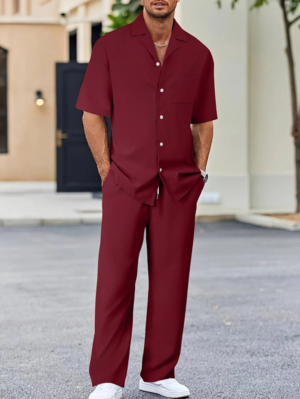 Mens 2 Pcs Sets Maroon | BG003