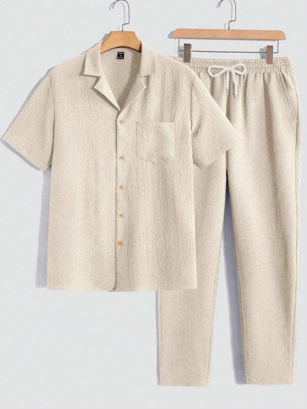 Men's 2 pcs Shirt Straight Pant Set | LN001